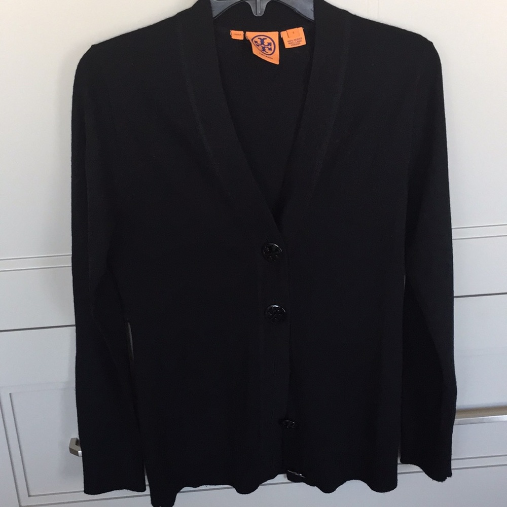 Authentic black Tory Burch Simone cardigan
